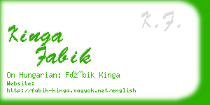 kinga fabik business card